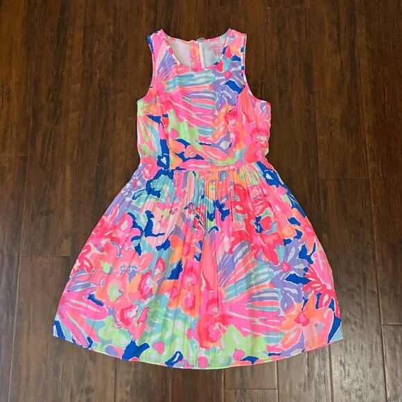 LILLY PULITZER Kassia Mini Dress Playa Hermosa Floral Fit & Flare - Picture 3 of 16